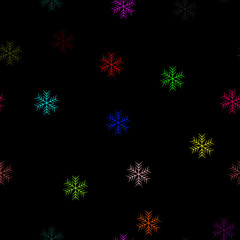 Fototapeta na wymiar Winter Seamless colorful Snowflake Pattern. snowflakes seamless