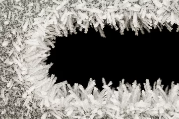 Fototapeten Ice art structures on frozen iron © Sebastian
