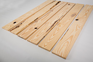 Wood Lumber Boards Lined Up