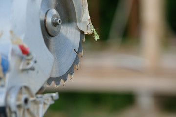 Close up circular saw blade