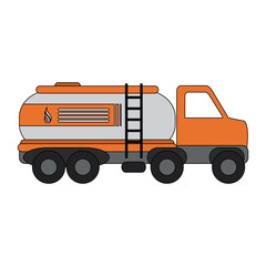 Truck with gas tank vector illustration graphic design