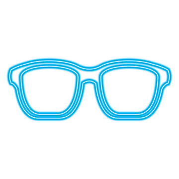 hipster glasses fashion trendy aceessory vector illustration blue neon
