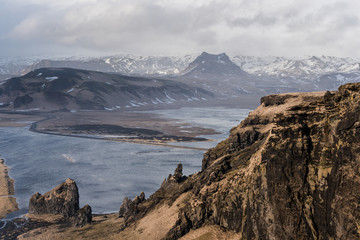 Icelandic winter landscape, from different locations, Iceland.