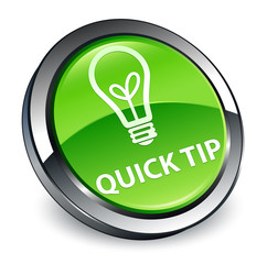 Quick tip (bulb icon) 3d green round button