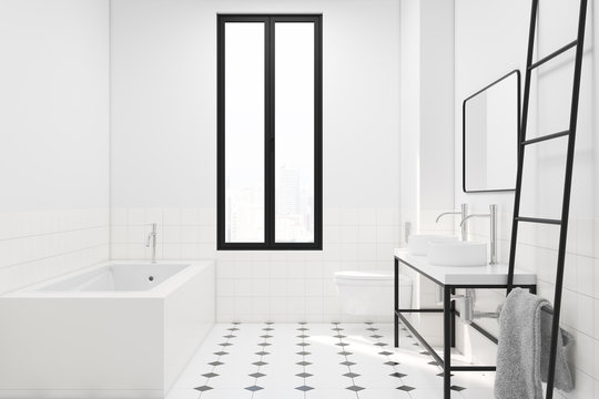 Modern white bathroom decoration idea