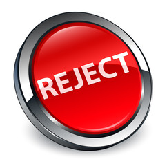 Reject 3d red round button