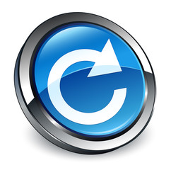 Reply rotate icon 3d blue round button