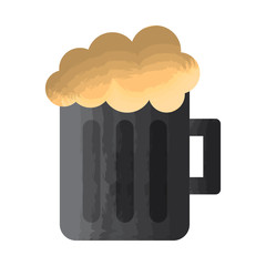 glass beer mug foamy drink alcohol vector illustration