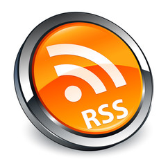RSS 3d orange round button