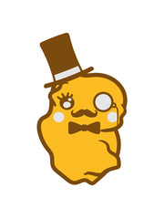 sir herr gentlemen mustache schnurrbart zylinder hut monokel brille süß niedlich gesicht klein baby 1 nugget chicken hühnchen huhn fleisch fast food lecker essen hunger snack