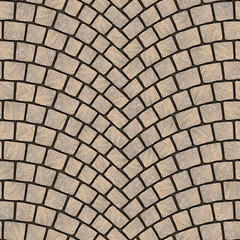 Arched cobblestone pavement texture 011