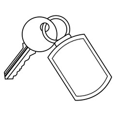 key with keychain access door vector illustration vector illustration thin line