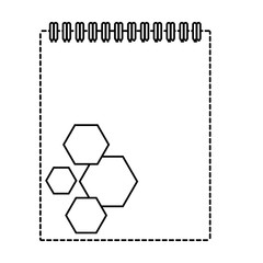 notepad with hexagons design sticker  over white background vector illustration