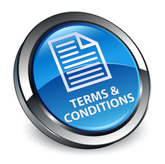 Terms and conditions (page icon) 3d blue round button