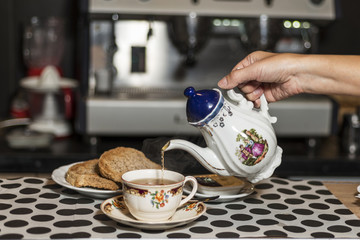 serving from a teapot