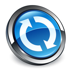 Update icon 3d blue round button