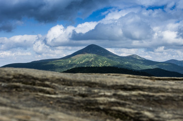 Summit on mountains. Mount Goverla in Ukraine.