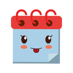 kawaii notepad over white background vector illustration