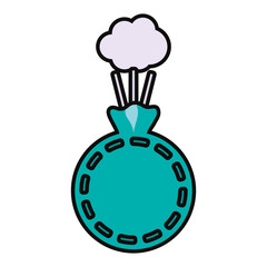 teal whoppie cushion over white background vector illustration