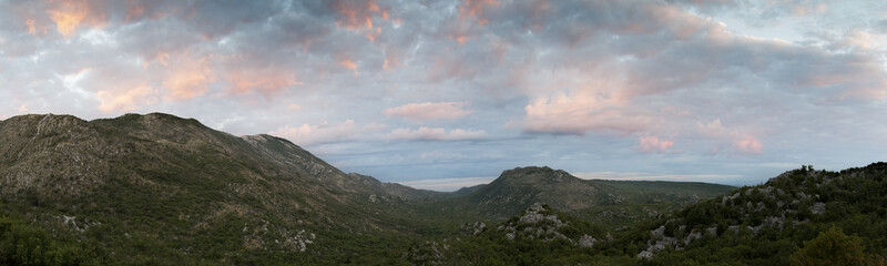 Panorama of landscape with mines in Bosnia and Herzegovina