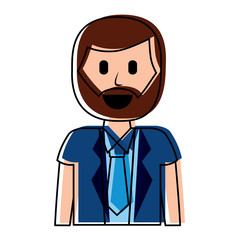 cartoon smiling man portrait character vector illustration