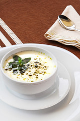 Traditional yoghurt soup aka plateau soup