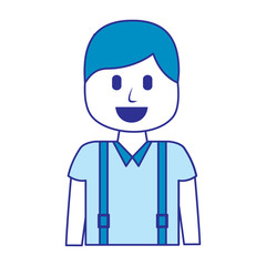 cartoon smiling man portrait character vector illustration blue image