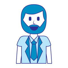 cartoon smiling man portrait character vector illustration blue image