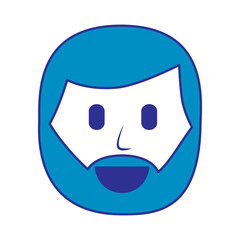 character man beard face laughing expression vector illustration blue image