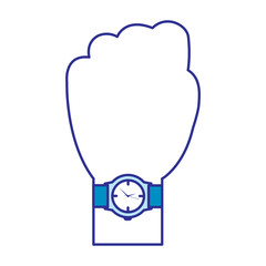 hand with wrist watch accessory image vector illustration blue image