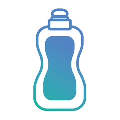 flat line blue dish washing soap over white background vector illustration