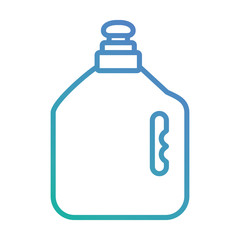 flat line blue laundry soap bottle over white background vector illustration