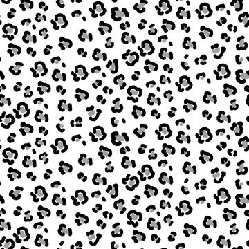 White leopard seamless vector pattern.