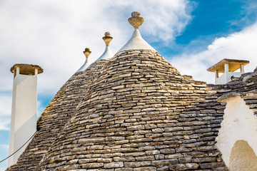 Fototapeta na wymiar Roof Of Trulli Houses - Alberobello, Apulia, Italy