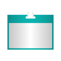 teal blank id card over white background vector illustration