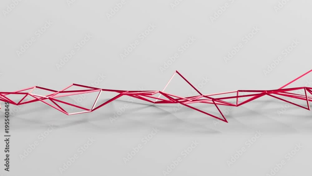 Poster abstract 3d rendering of geometric shape. cgi loop animation with lines. modern background with poly