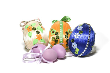 Homemade colorful Easter eggs