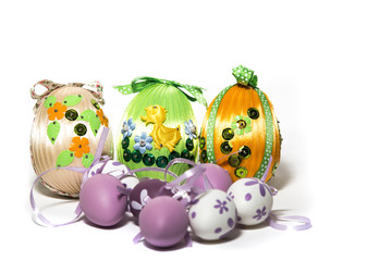 Homemade colorful Easter eggs