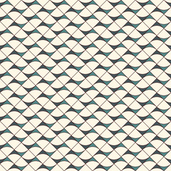 Seamless surface pattern with abstract waves. Contemporary print with geometric forms. Modern ornament with triangles.