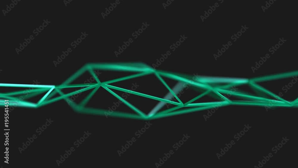 Aufkleber abstract 3d rendering of geometric shape. cgi loop animation with lines. modern background with poly