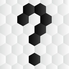 Black Hexagone Question Mark on White Seamless Background vector illustration
