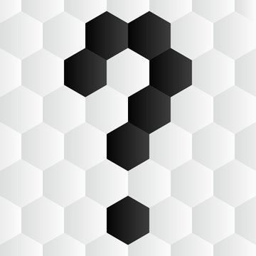 Black Hexagone Question Mark on White Seamless Background vector illustration © boivinnicolas