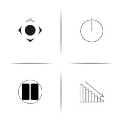 Buttons simple linear icon set.Simple outline icons