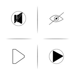 Buttons simple linear icon set.Simple outline icons