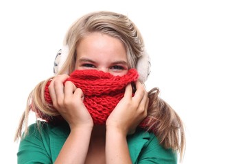 Beautiful caucasian winter woman