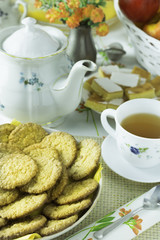 Afternoon tea with biscuits