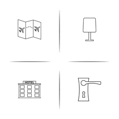 Travel simple linear icon set.Simple outline icons