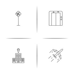 Travel simple linear icon set.Simple outline icons