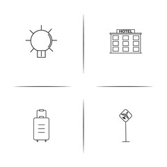 Travel simple linear icon set.Simple outline icons