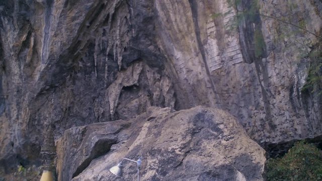 Bats leaving their cave in Hpa-An, Myanamr